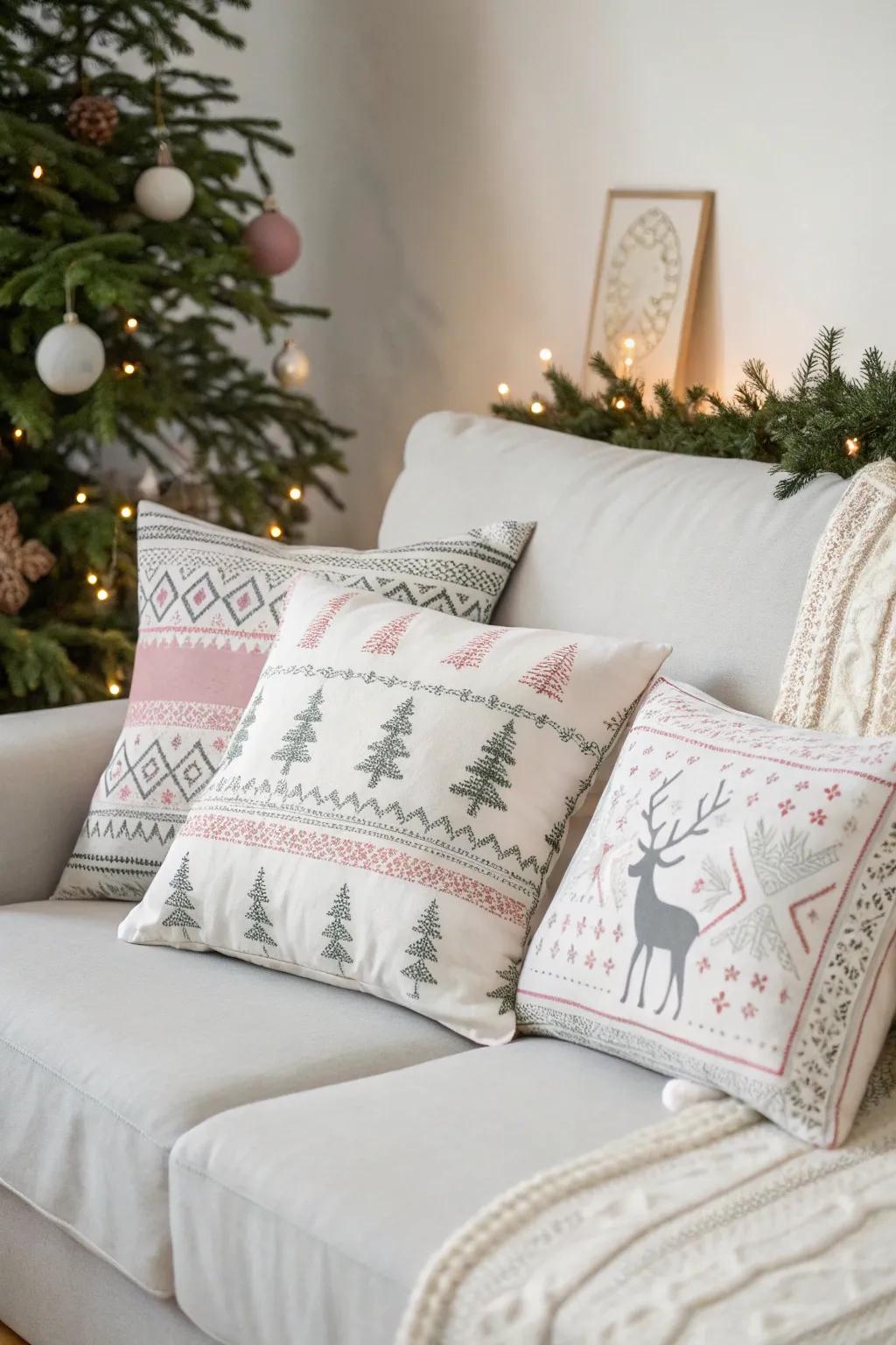 Scandinavian simplicity bringing calm to festive decor.