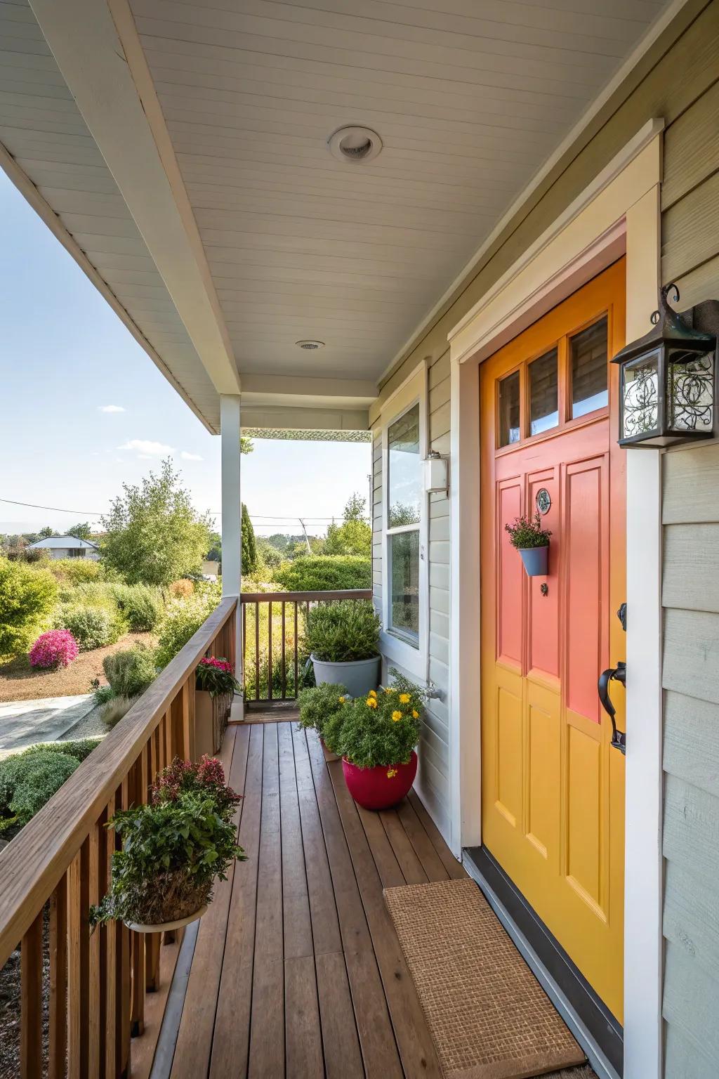 A pop of color adds vibrancy and personality to your porch.