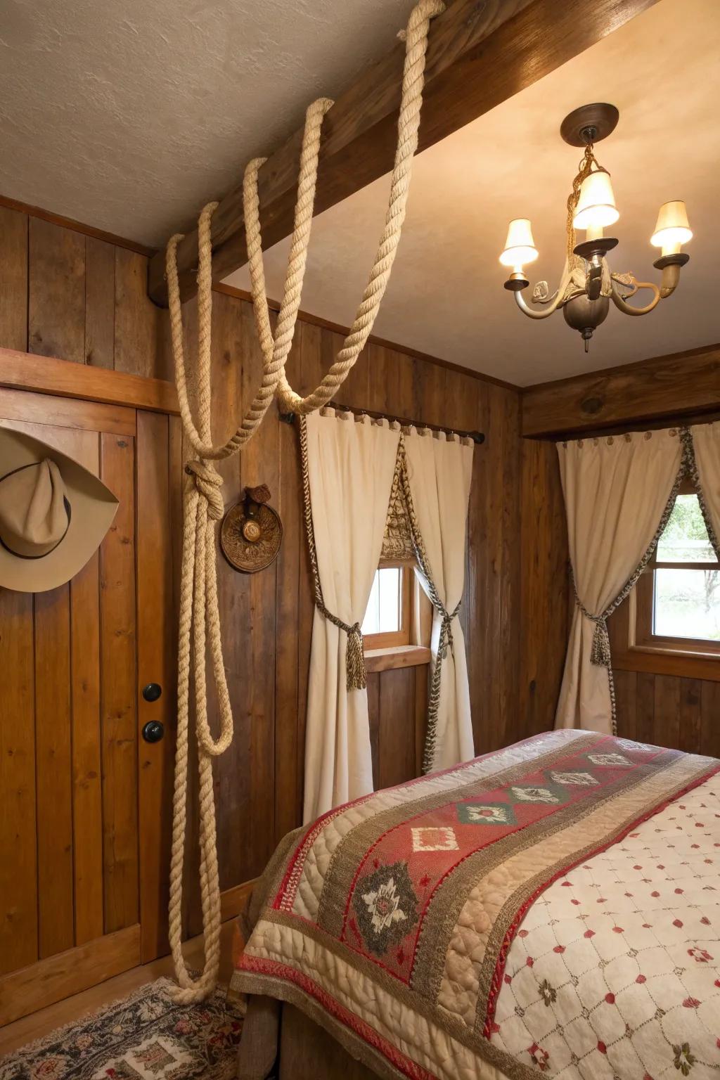 Rope accents add a nautical-meets-western vibe.