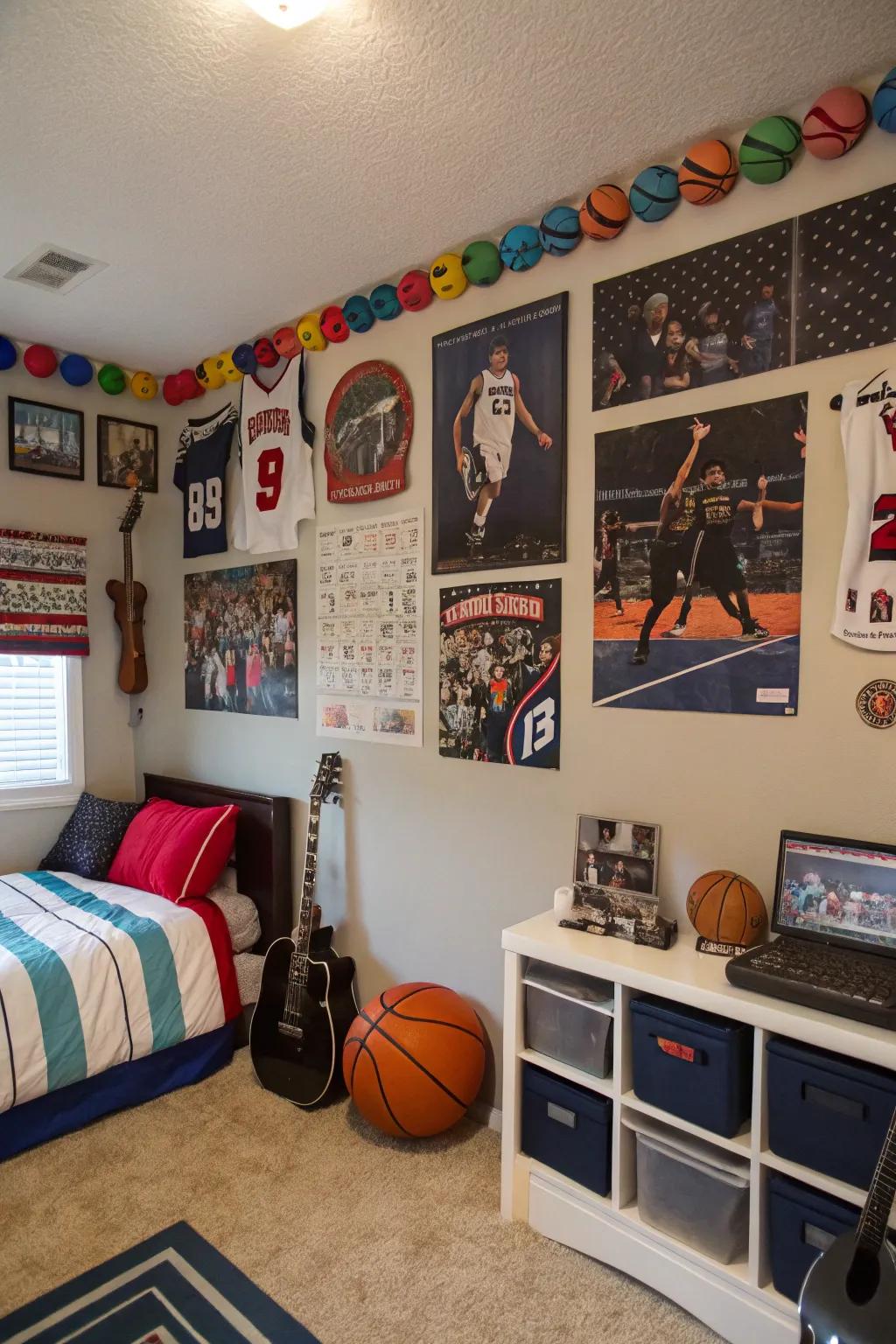 A themed teen room reflecting personal interests.