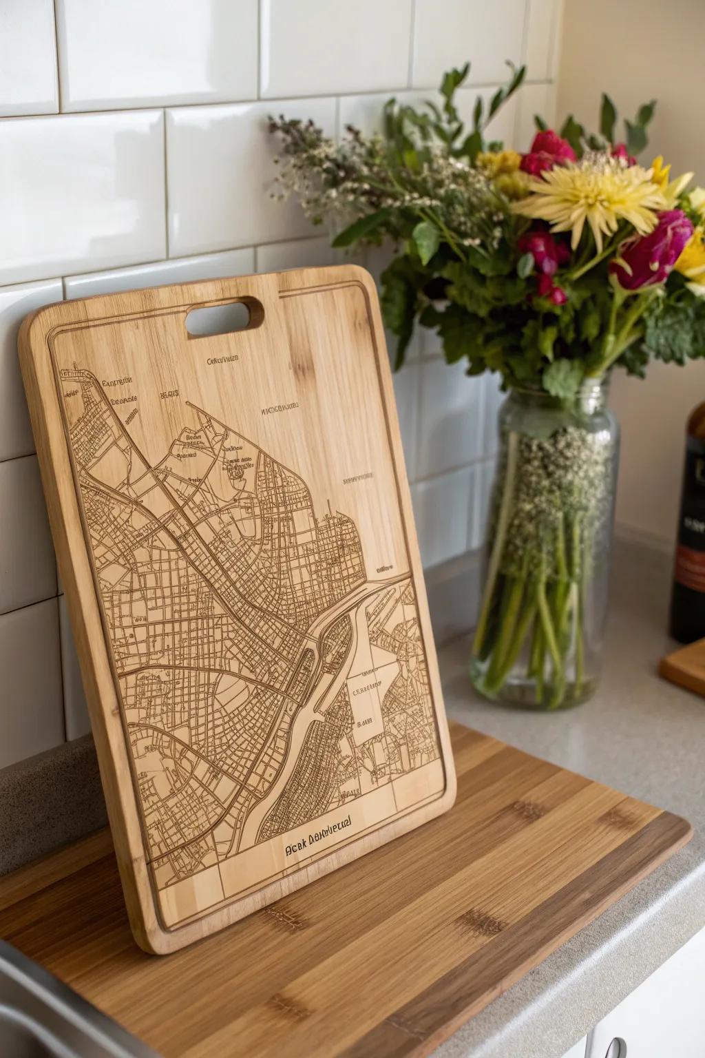 Map boards offer a geographical touch to kitchen decor.