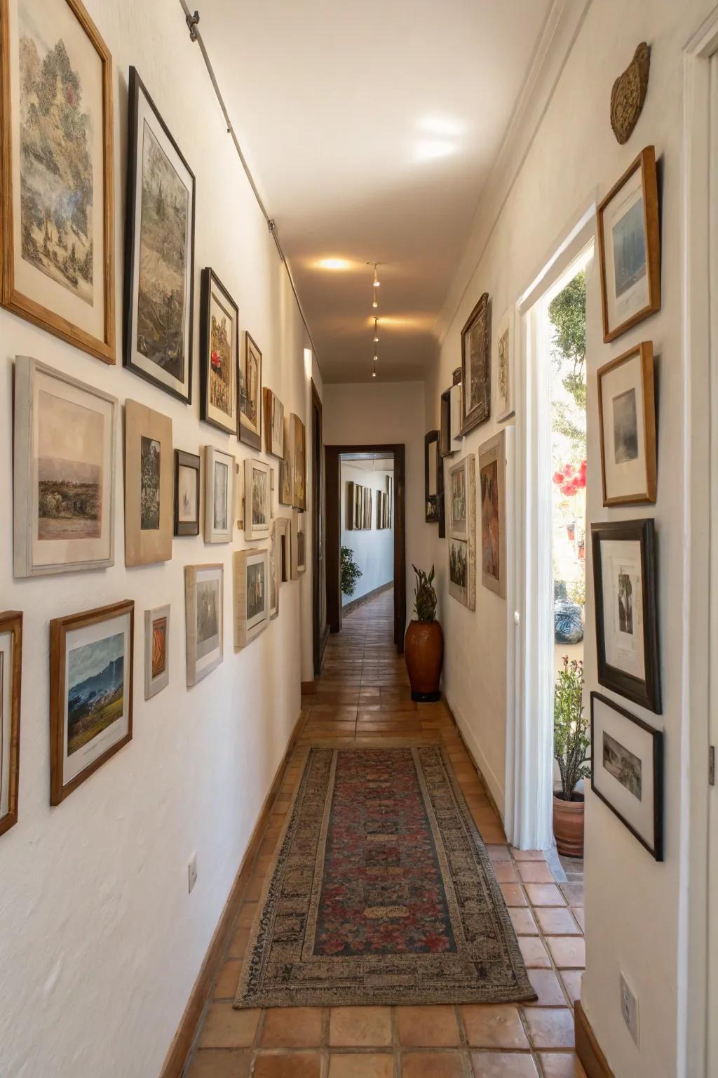 Gallery walls expand and personalize small spaces.