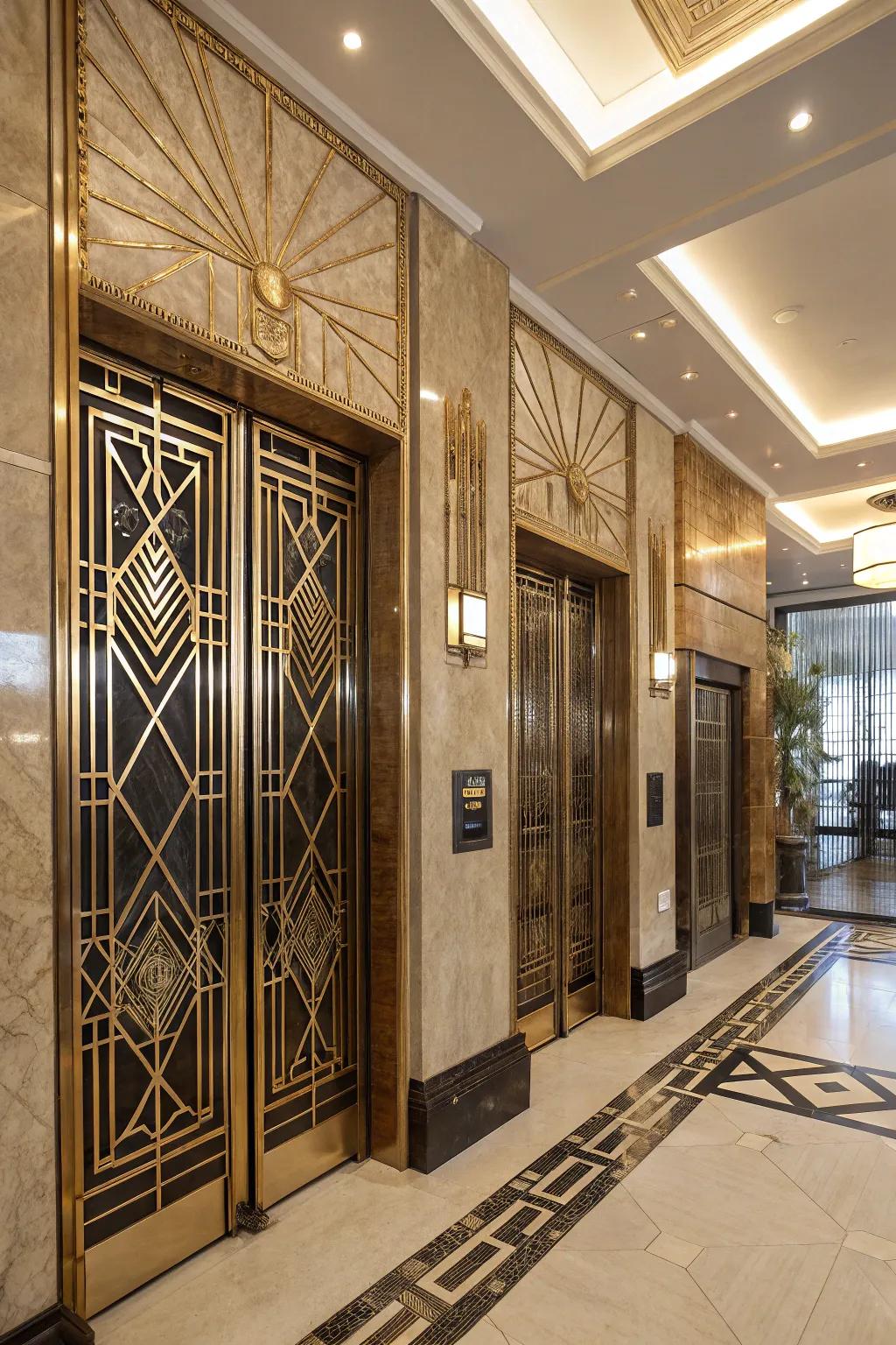 Introduce glamour with Art Deco doors.