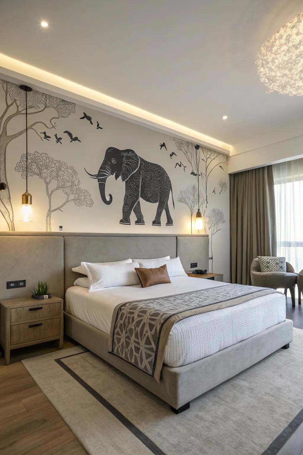 Elephant wall decals provide a quick and impactful decor update.