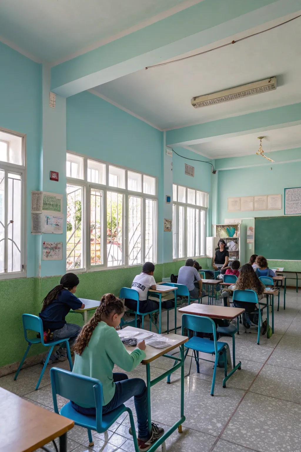 Calming classroom atmosphere with thoughtful color choices