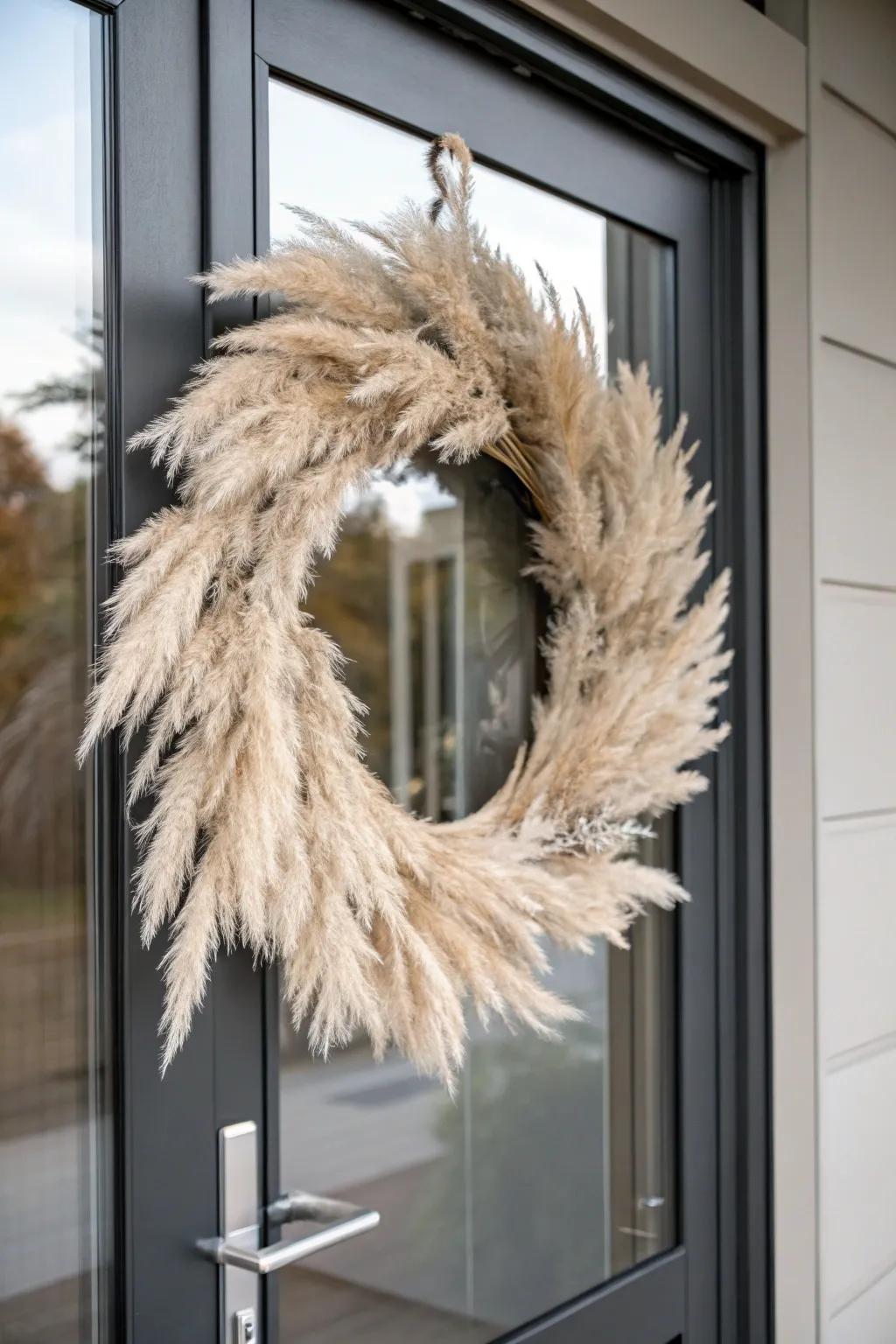 Pampas grass offers a modern and elegant touch to your entryway.