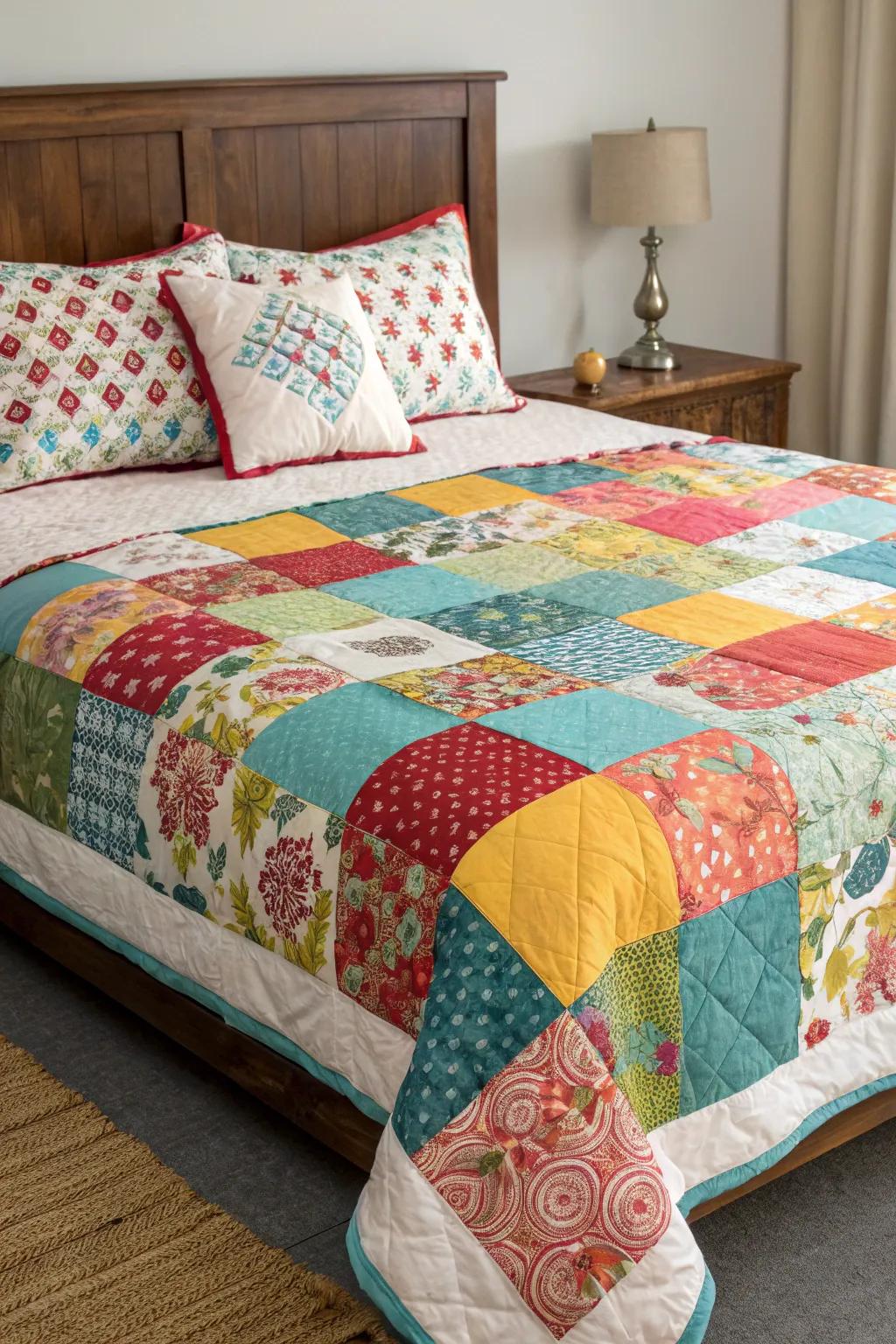 Patchwork designs offer a charming vintage appeal.
