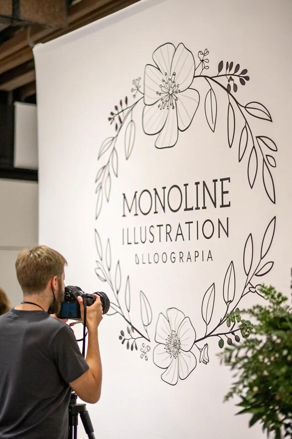 Monoline illustrations offer a sleek, modern look.