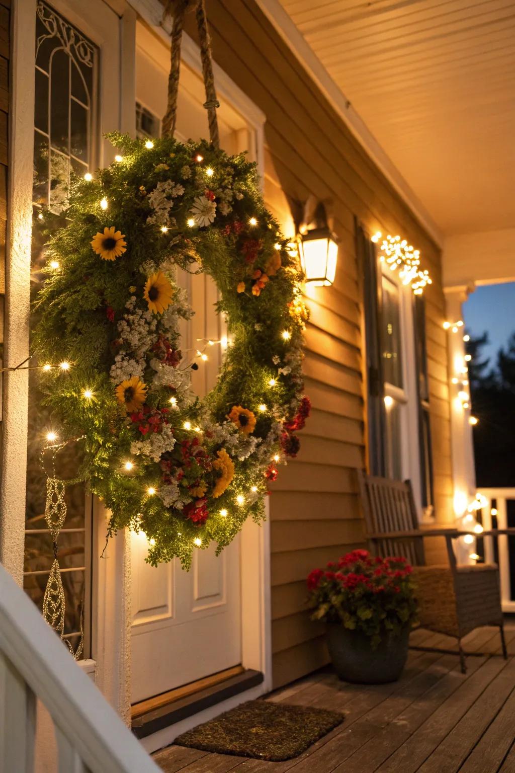 Light up your nights with a glowing wreath.