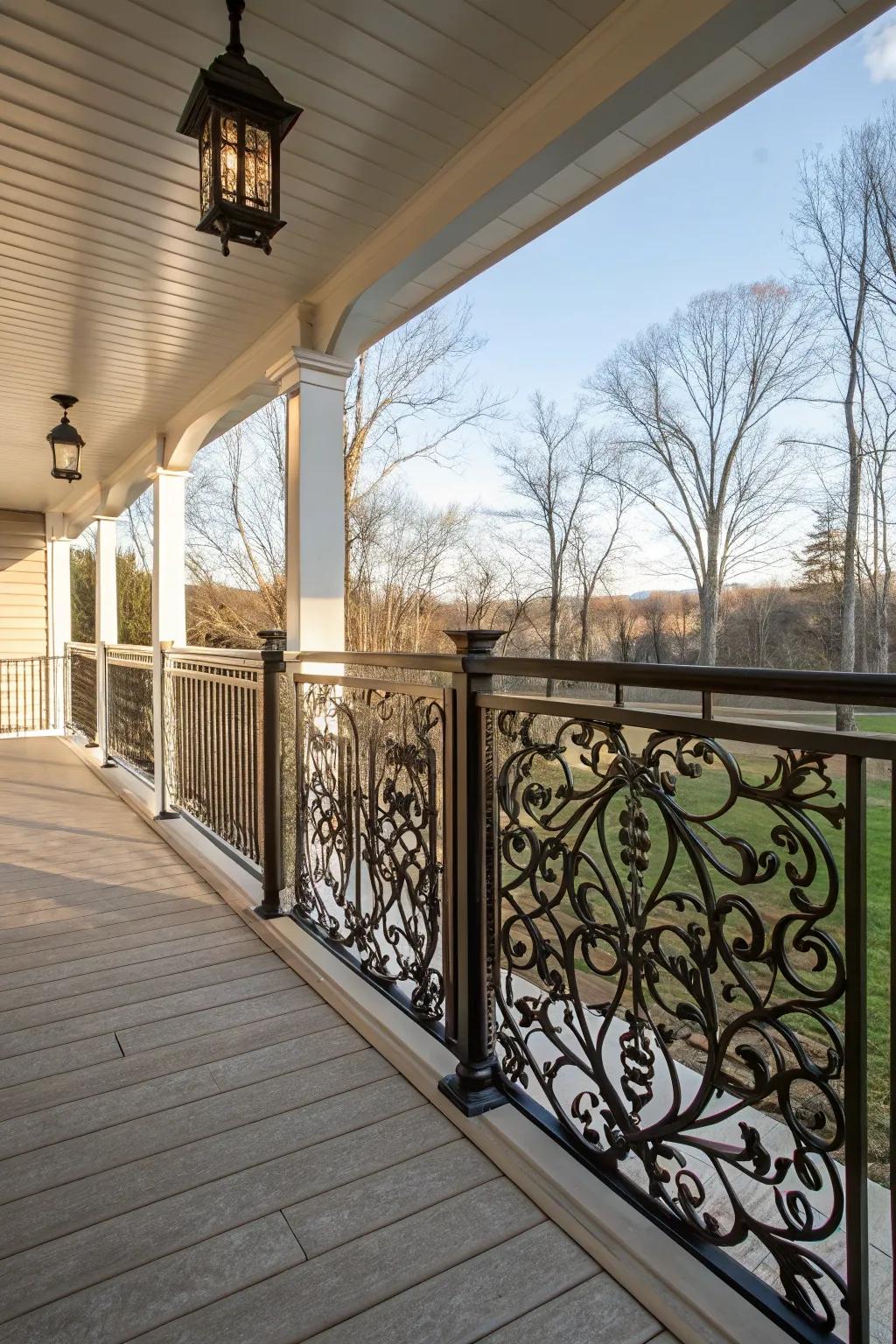 Artistic metal panels for a unique porch