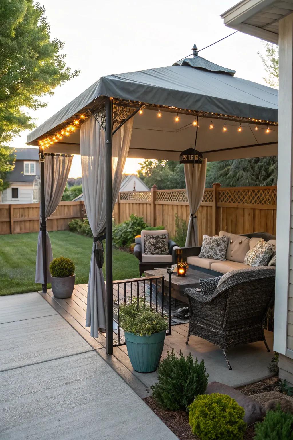 A pop-up canopy providing quick shade.