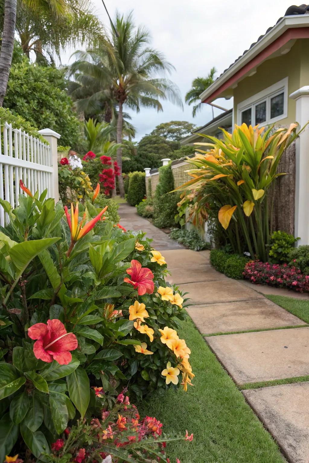 Tropical plantings can turn your garden into an exotic escape.