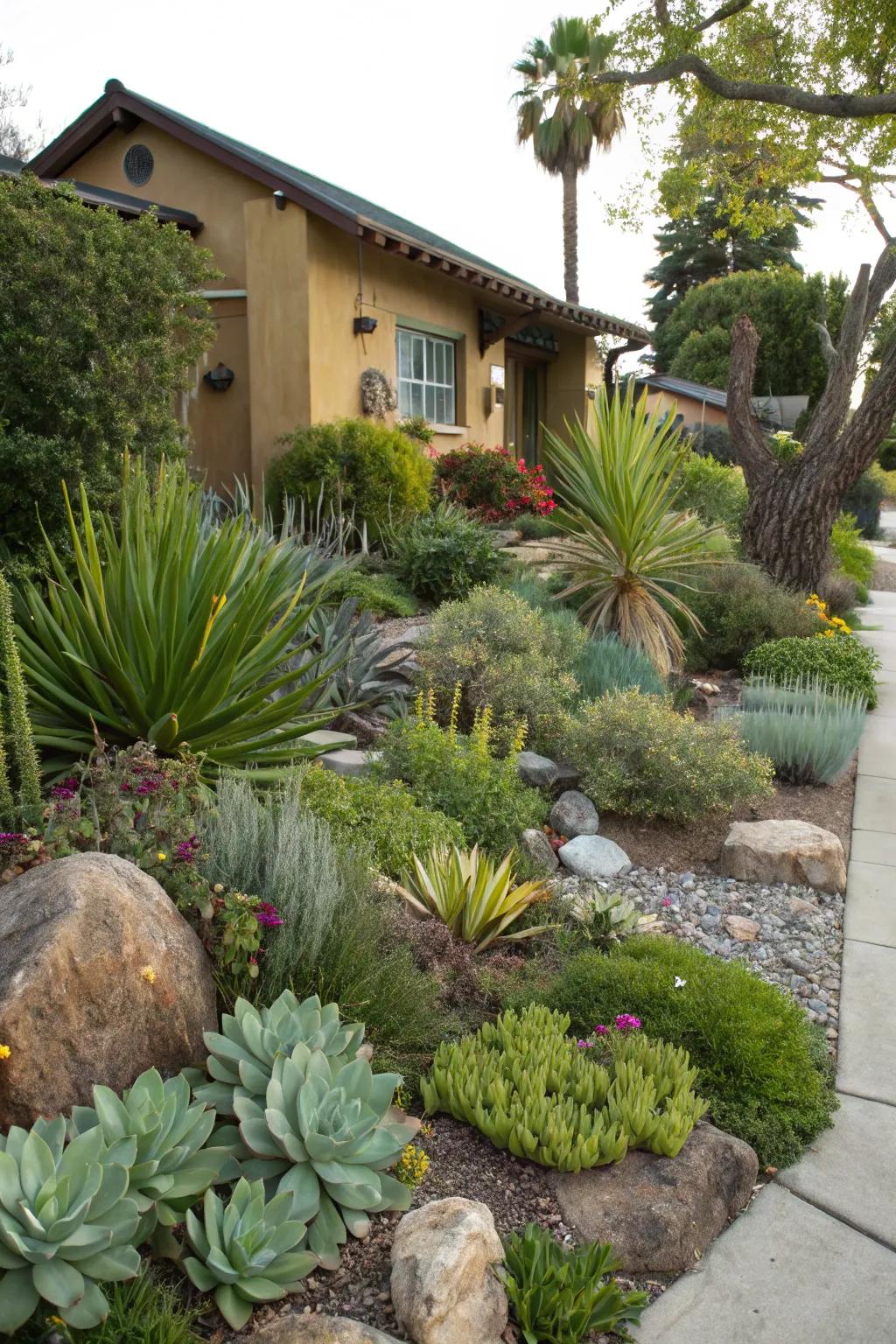 Drought-tolerant plants offer beauty with low maintenance requirements.