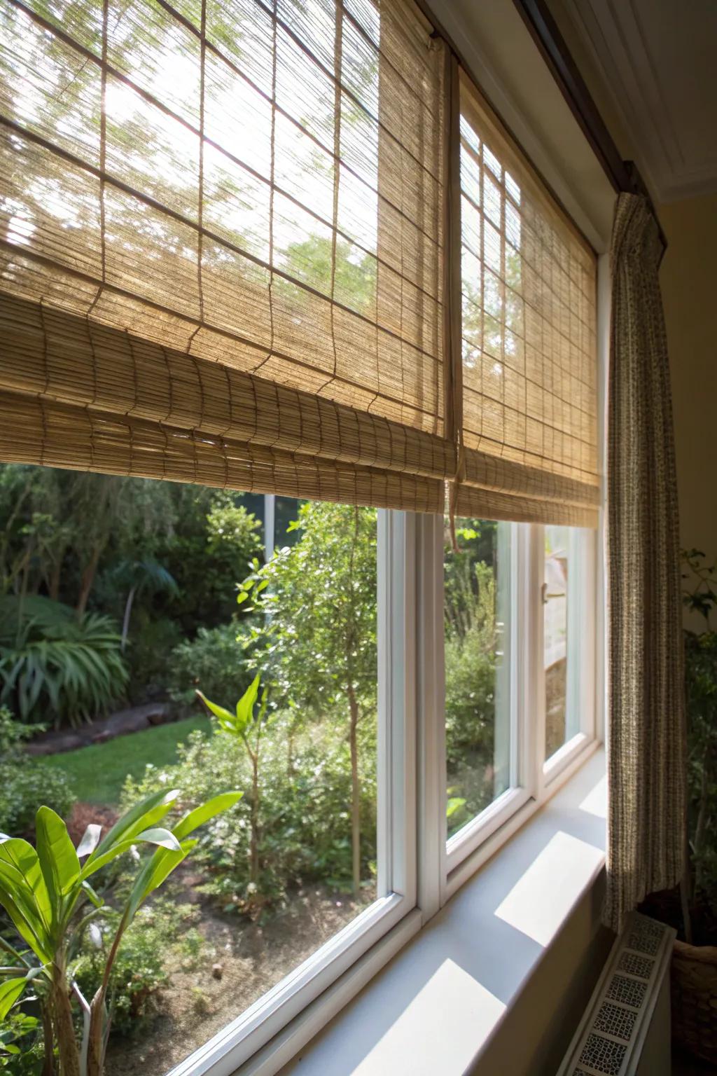 Bamboo blinds bring natural beauty indoors.