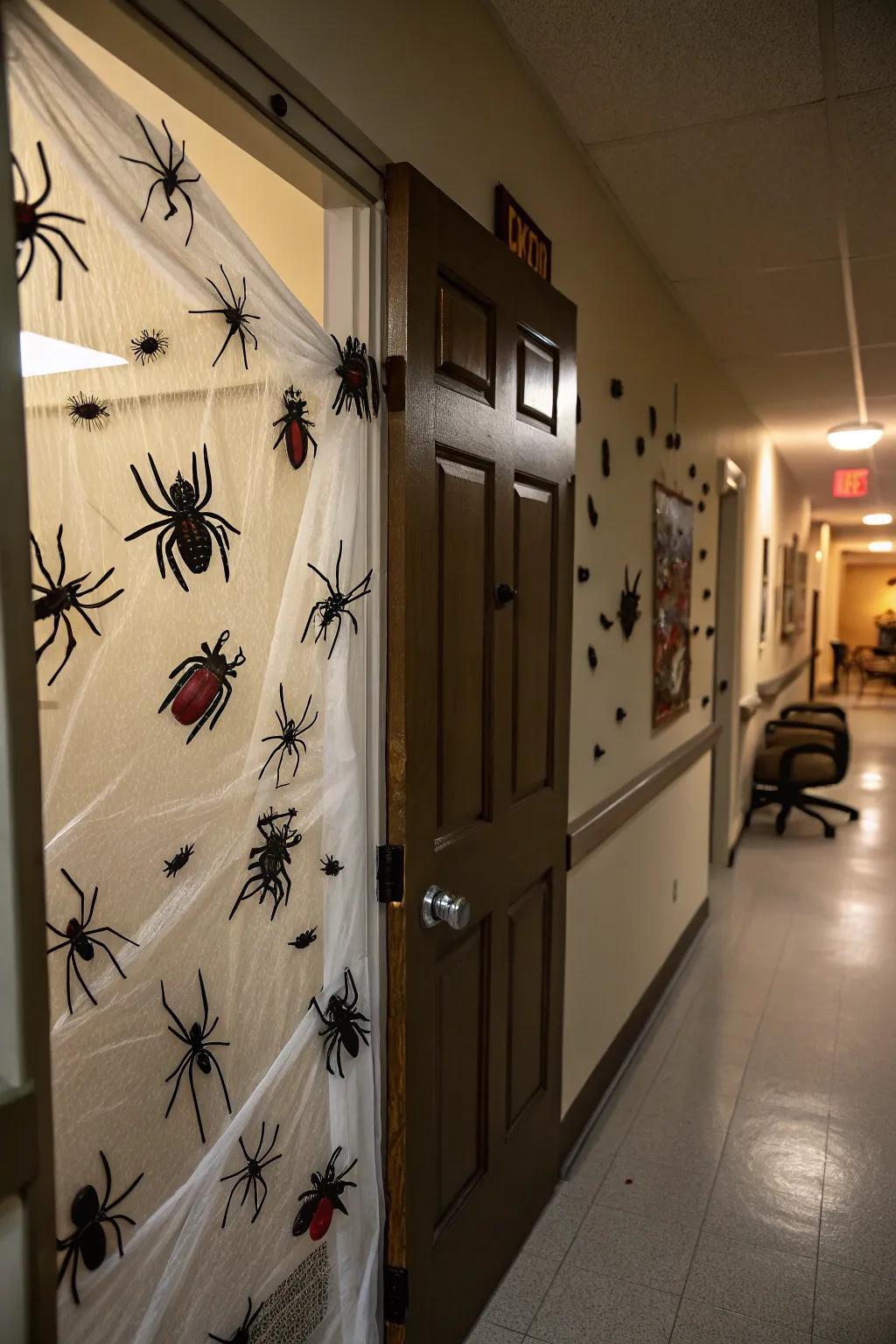 Creepy crawlies transform your door into an unsettling sight.