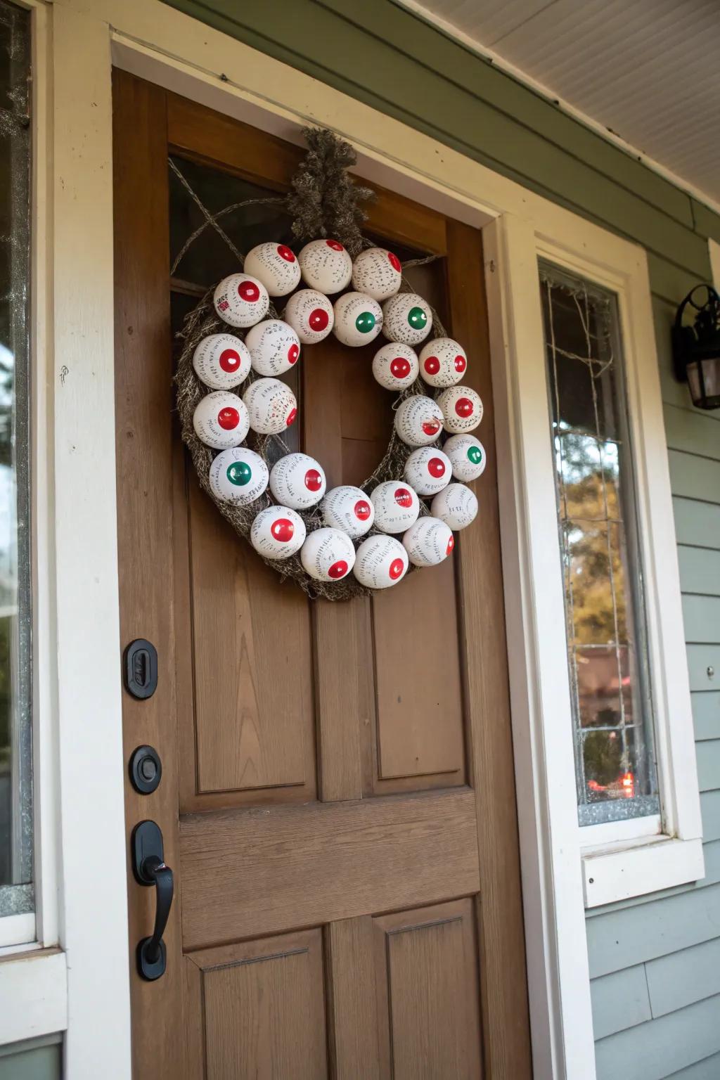 Welcome visitors with an eyeball wreath.