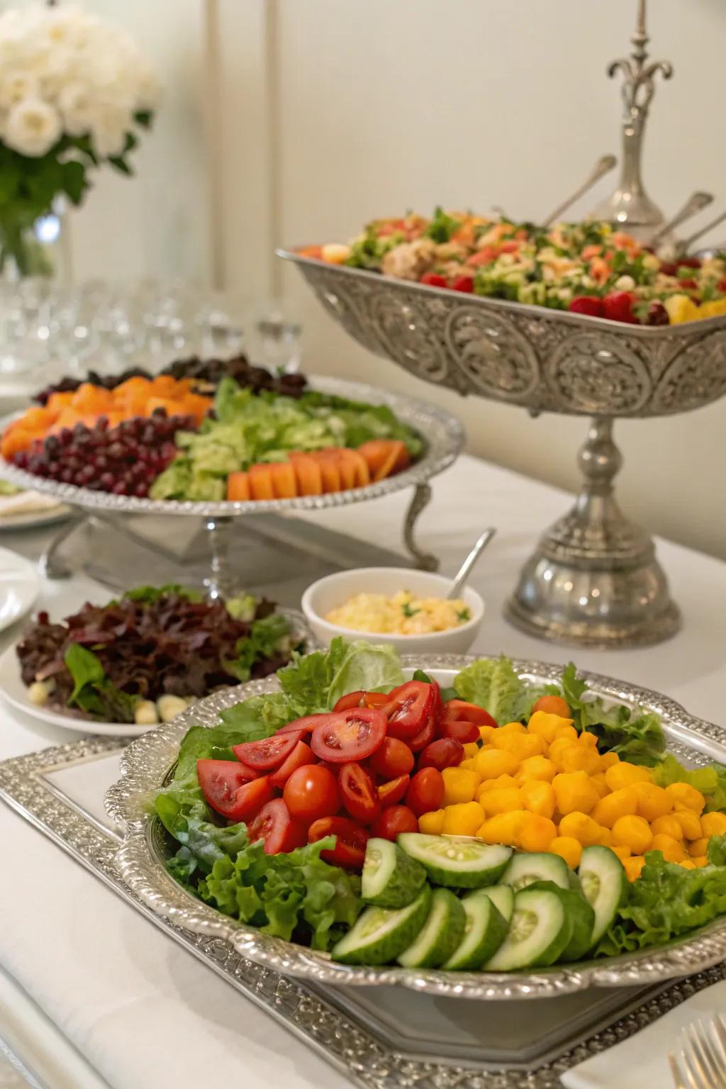 An elegant presentation to elevate your salad bar experience.