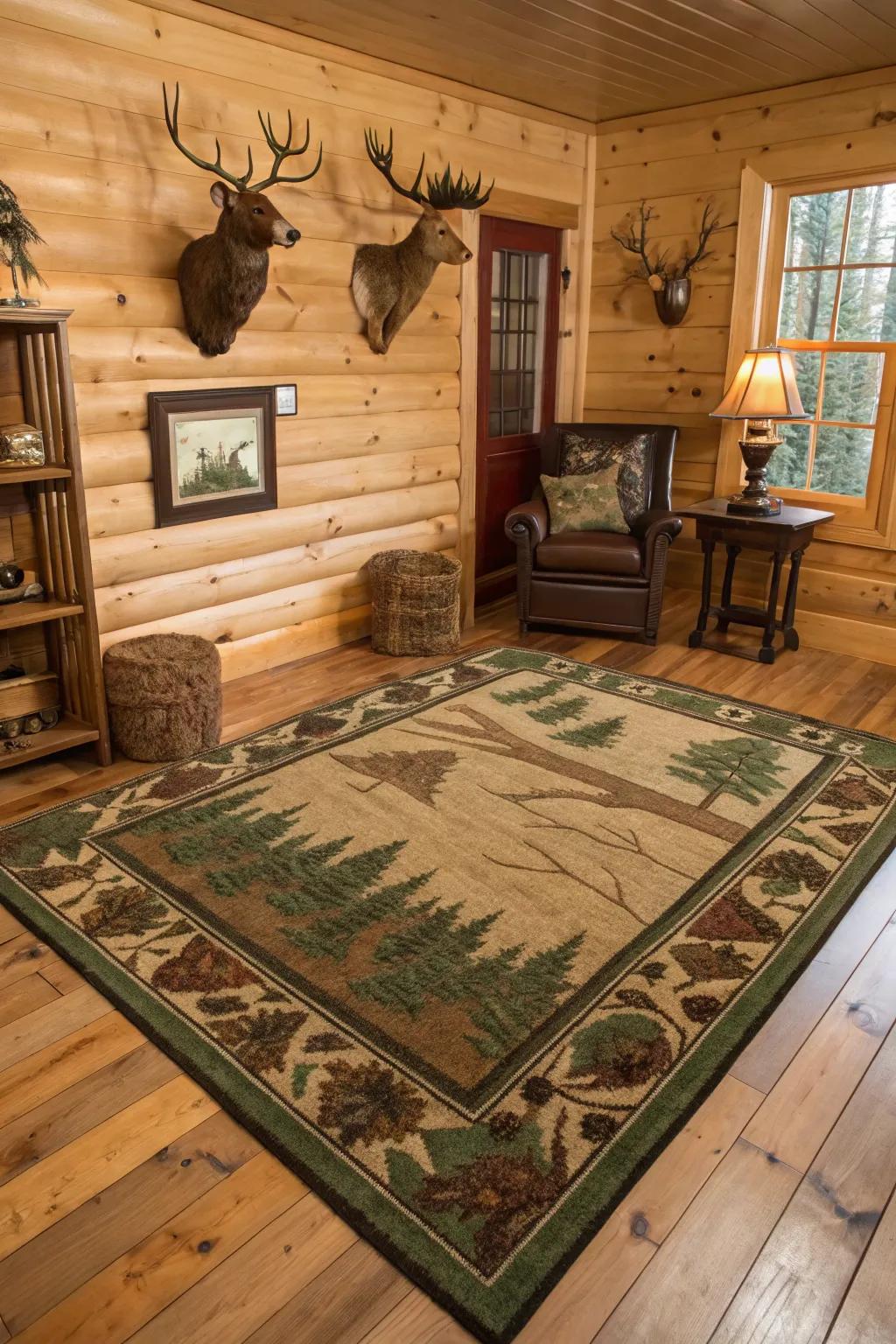 Themed rugs anchor your decor and add warmth.