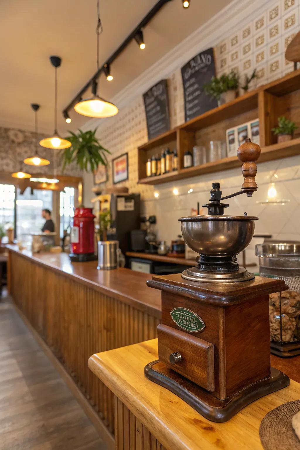 Vintage touches bring a sense of nostalgia and character to your coffee bar.