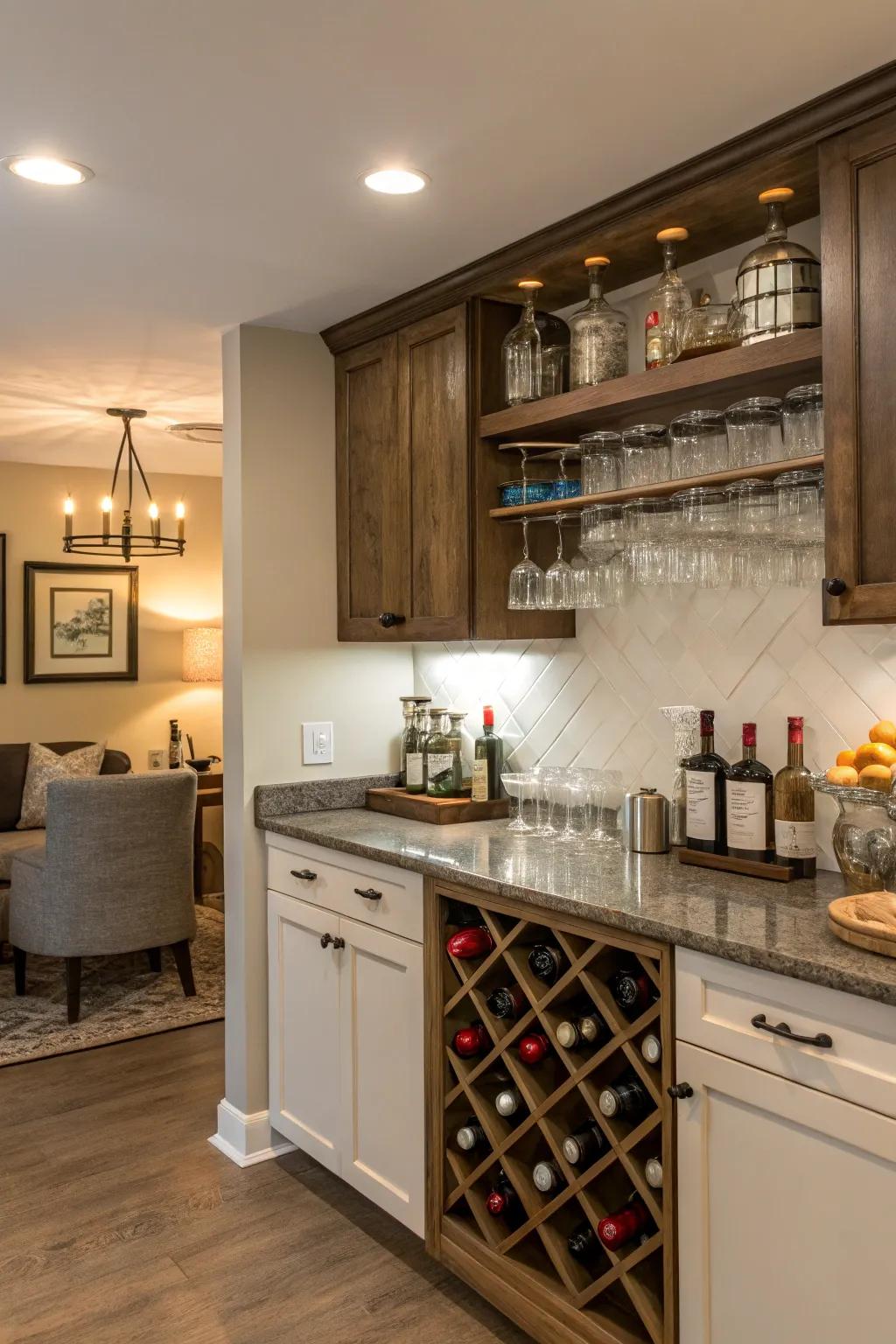 A bar nook adds a fun and functional element to your kitchen.