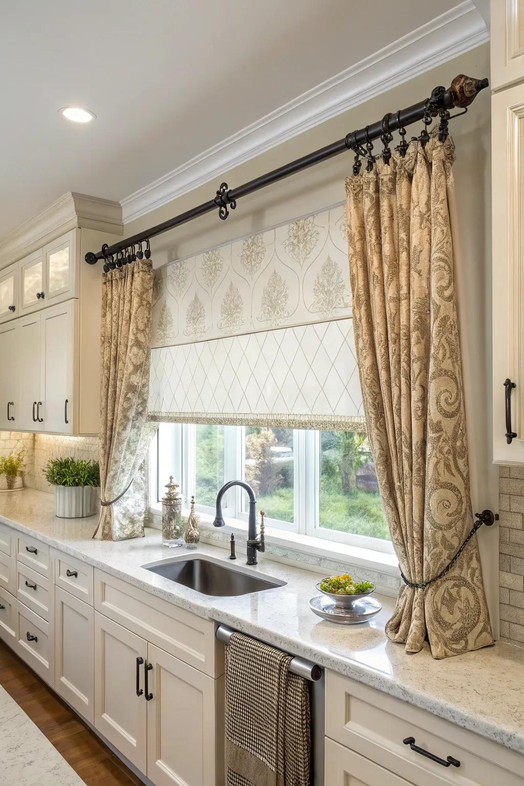 Decorative rods enhance the sophistication of your window treatment.