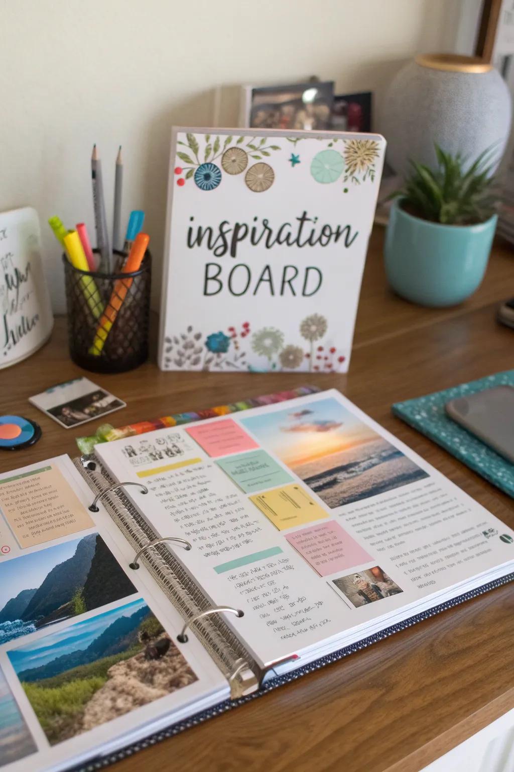 An inspiration board to keep you motivated and inspired.