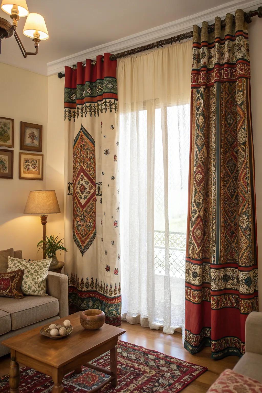 Cultural textiles bring global flair to your living room.