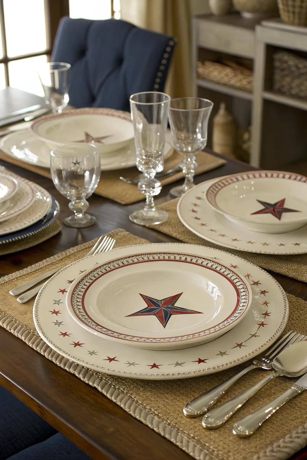 Lone Star dinnerware for a Western-themed meal.