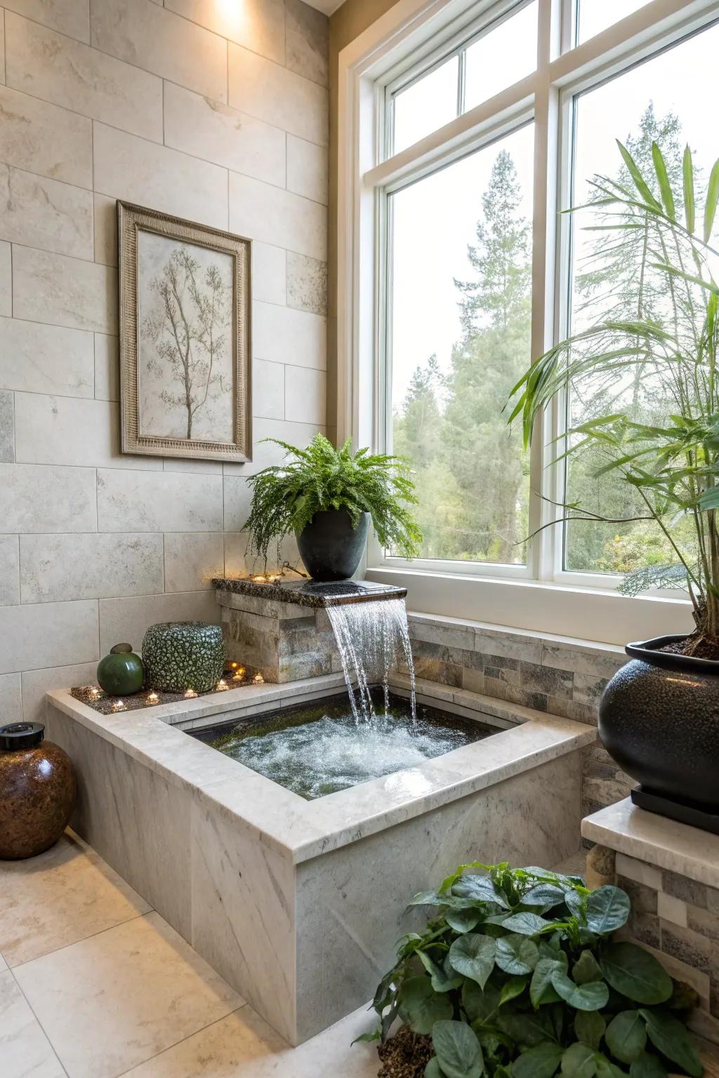 Water features enhance tranquility and luxury.