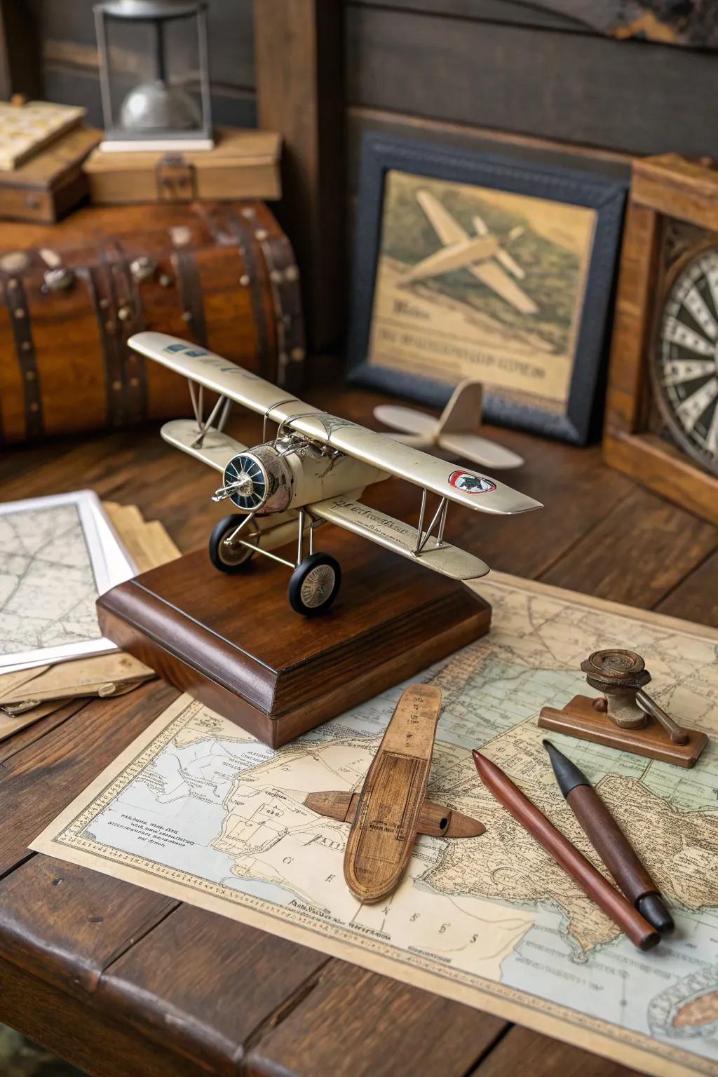 Vintage themes add a nostalgic charm to your model airplane collection.