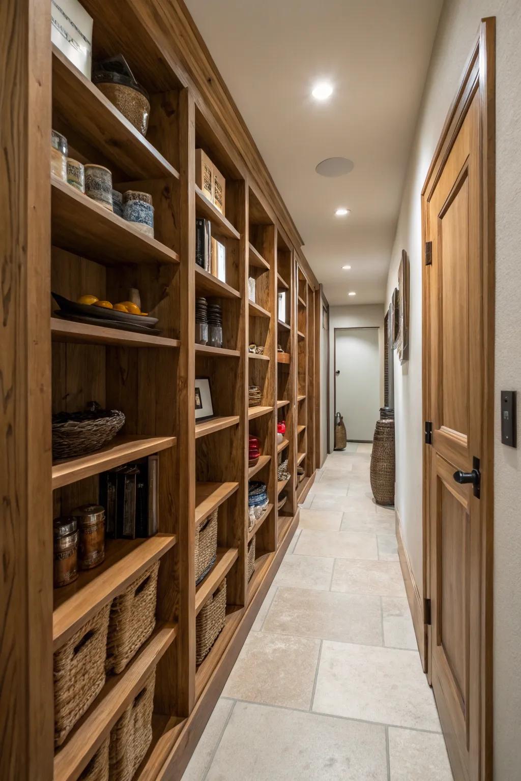 Smart storage solutions keep your hallway organized and clutter-free.