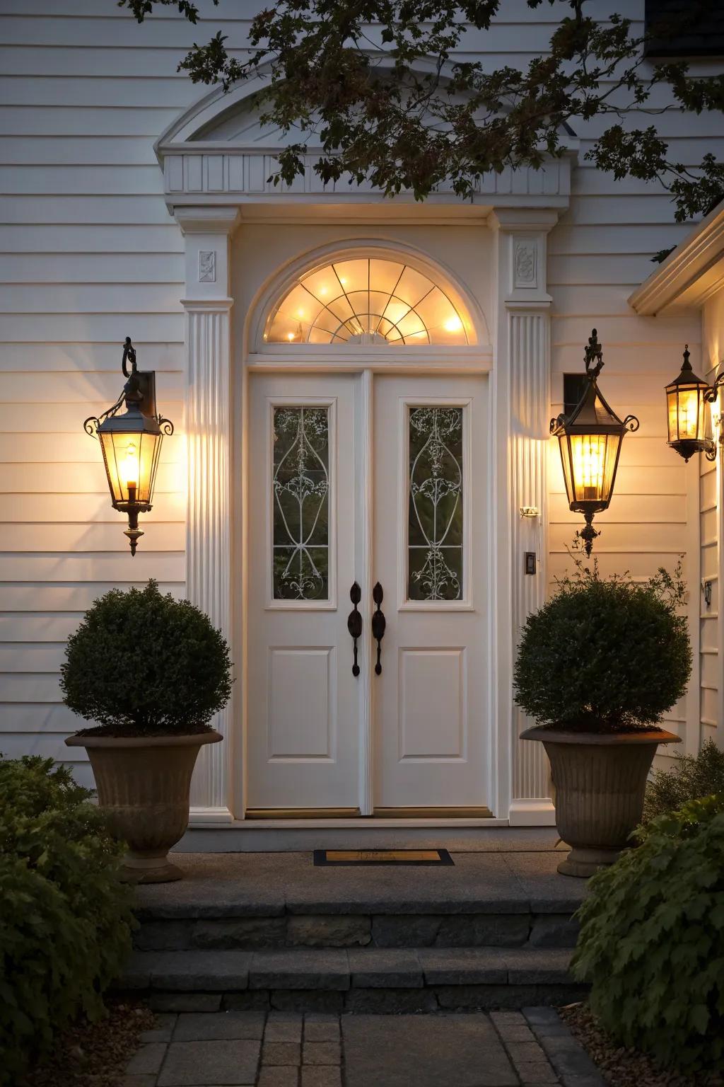 Symmetrical sconces add balance and elegance to your entryway lighting.