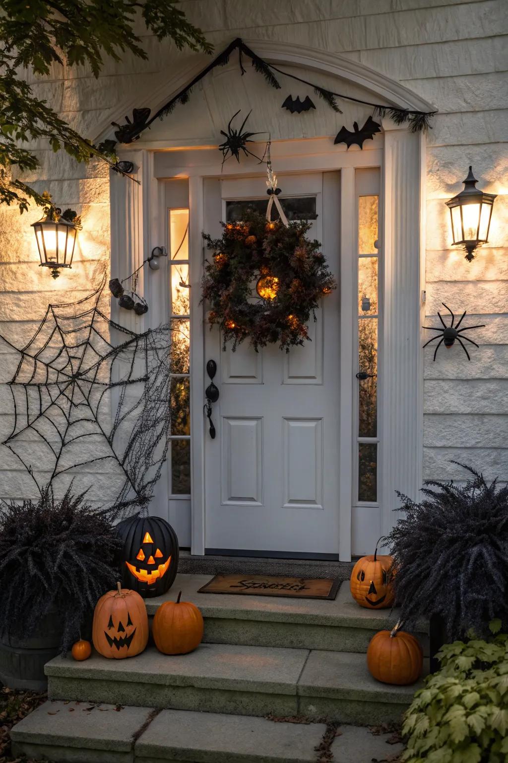 An enchanted entryway that sets the tone for a spooky celebration.