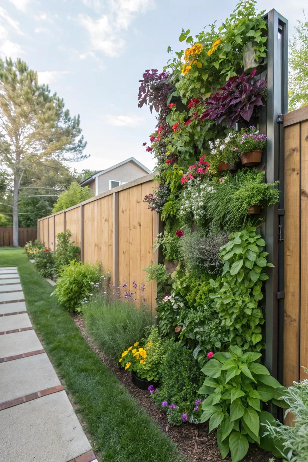 Go green and vertical with a space-saving garden wall.