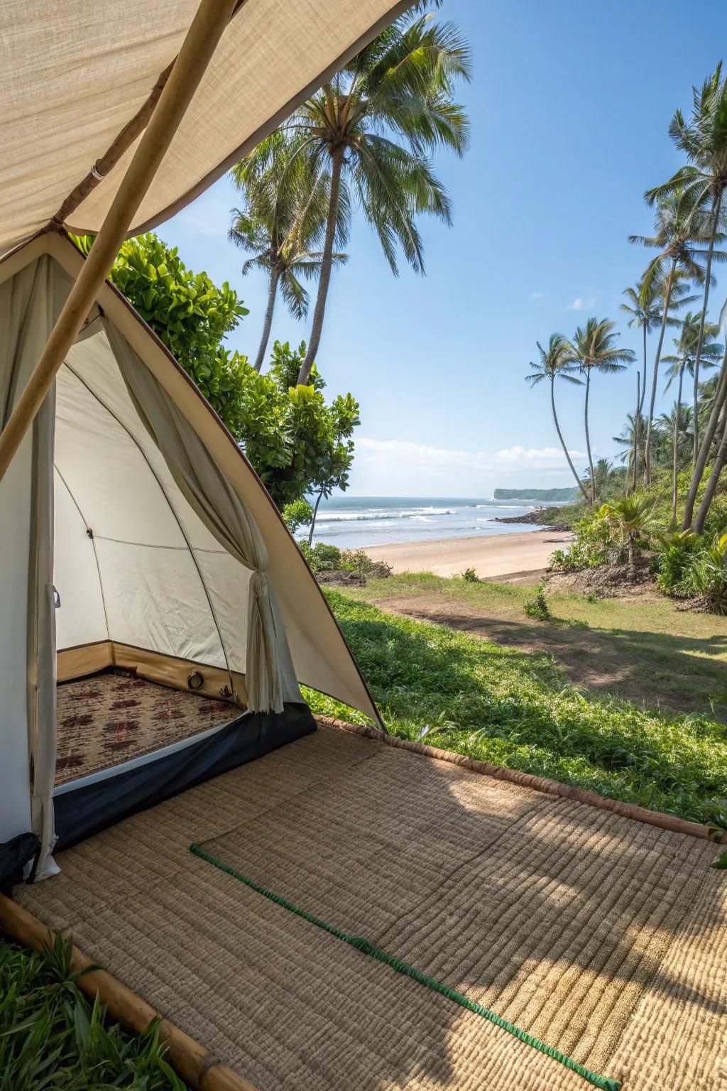 Seagrass mats bring a coastal feel to any gathering.