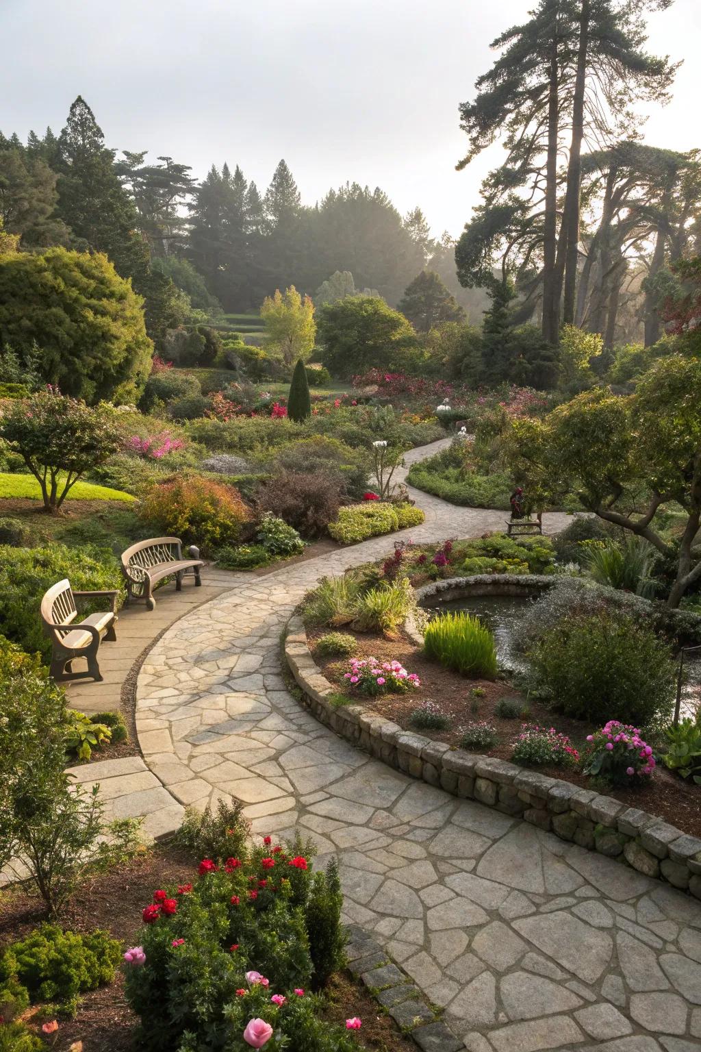 Creative pathways add an element of surprise to your garden.