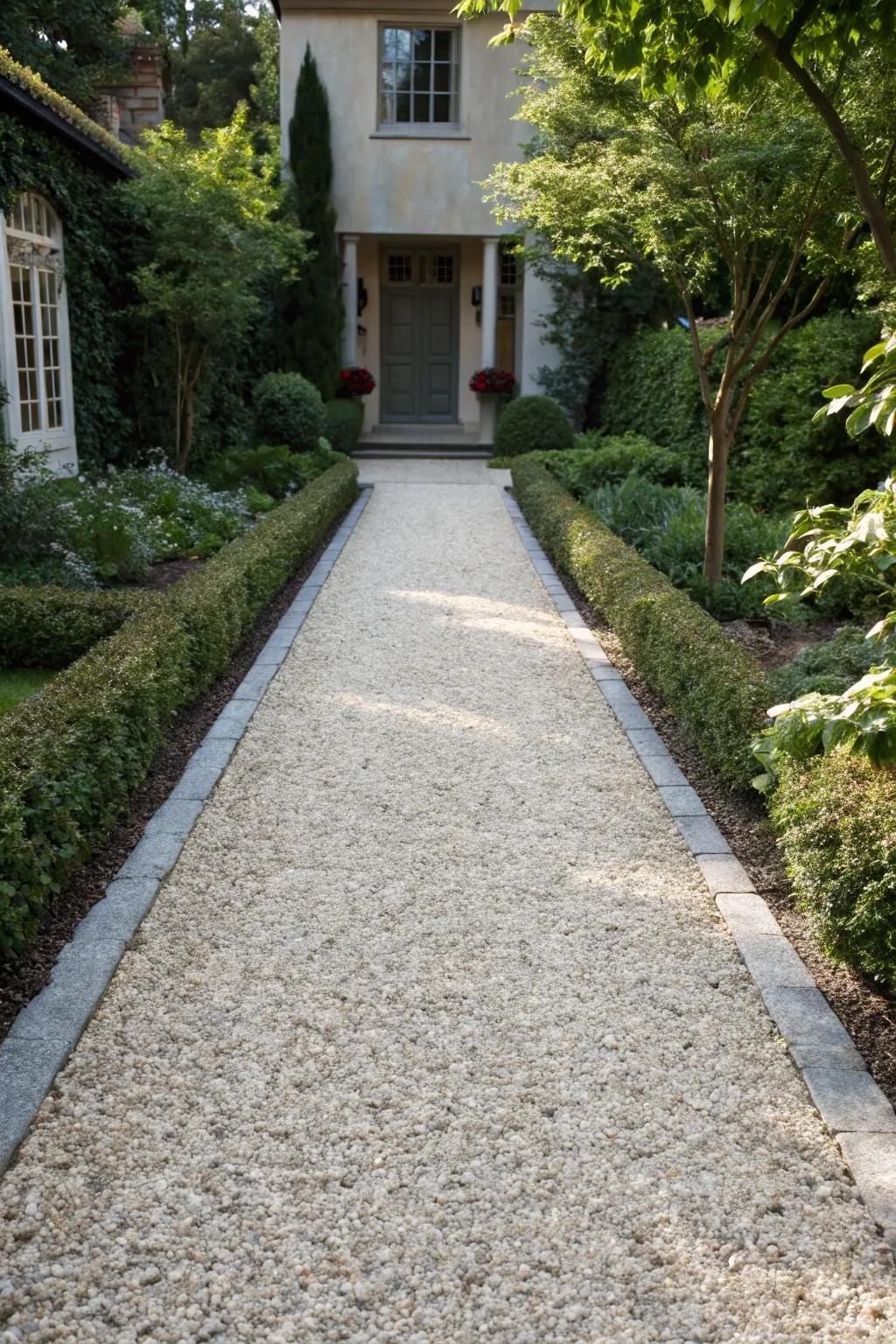 Welcome guests with a pea gravel entryway.