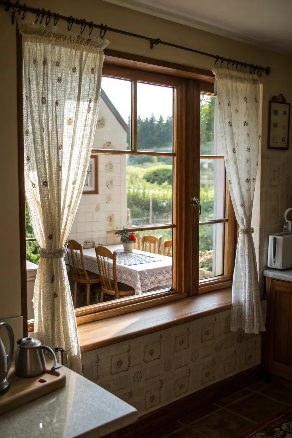 Cafe curtains add charm and privacy to any kitchen.