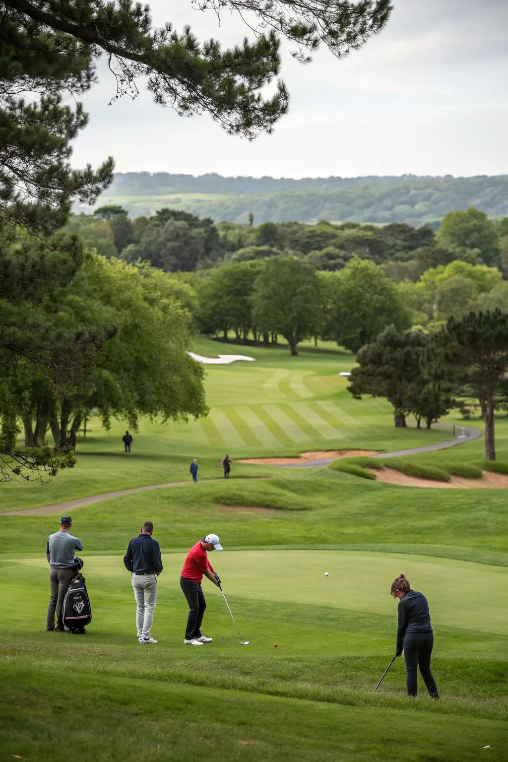 A friendly golf tournament celebrating a retiree's love for the game.