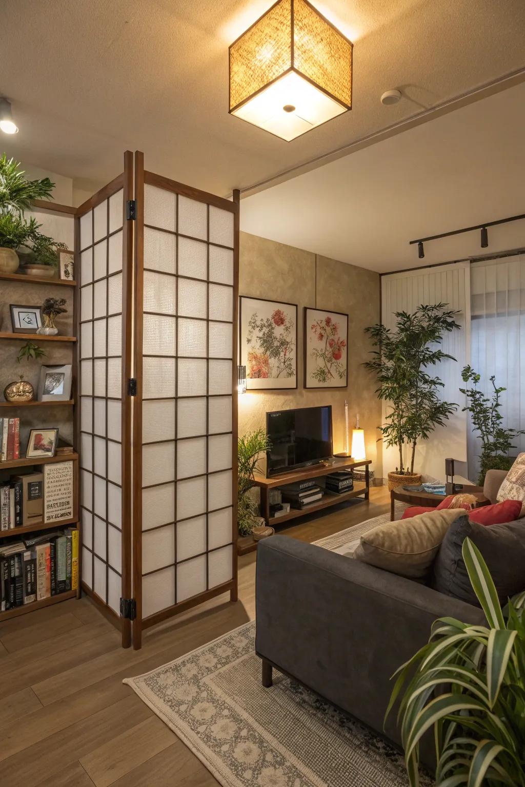 Compact screen walls maximize privacy in small spaces.