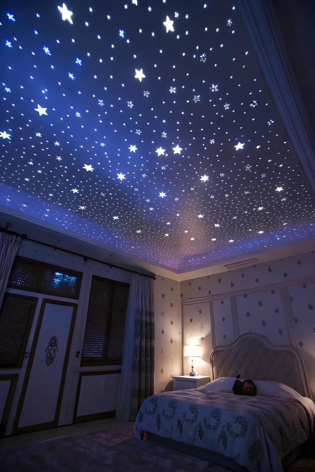 Star light projectors create a magical and immersive atmosphere.