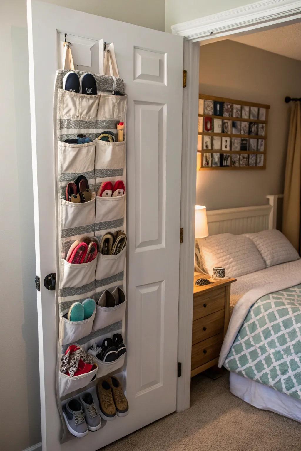 Maximize storage by using the back of your door.