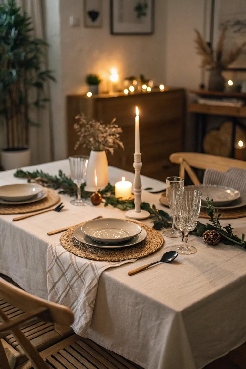Fitted sheets provide a snug and cozy table cover.