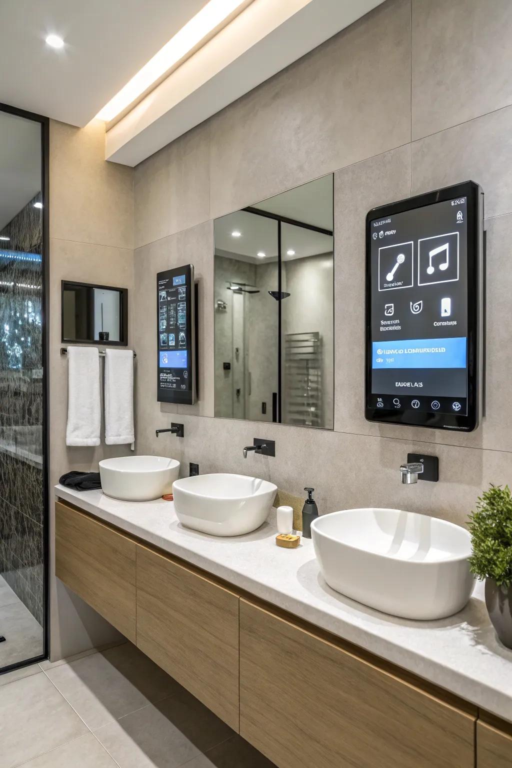 Smart technology adds convenience and modernity to the bathroom.