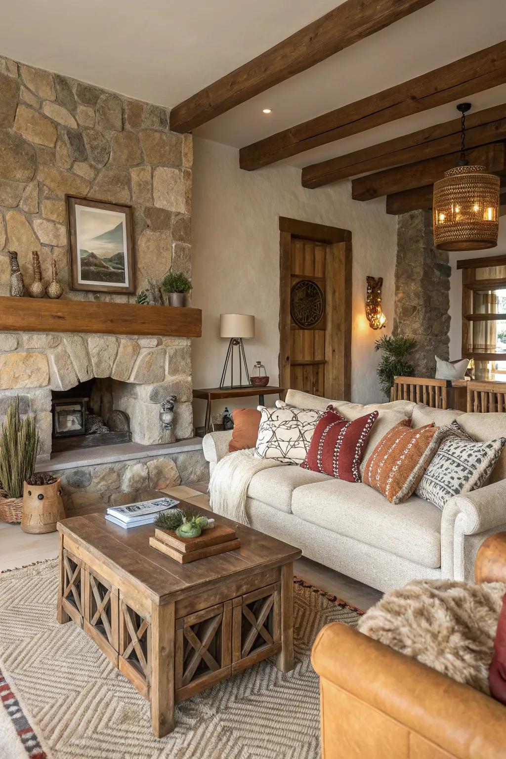 Mixing textures creates visual interest and depth.