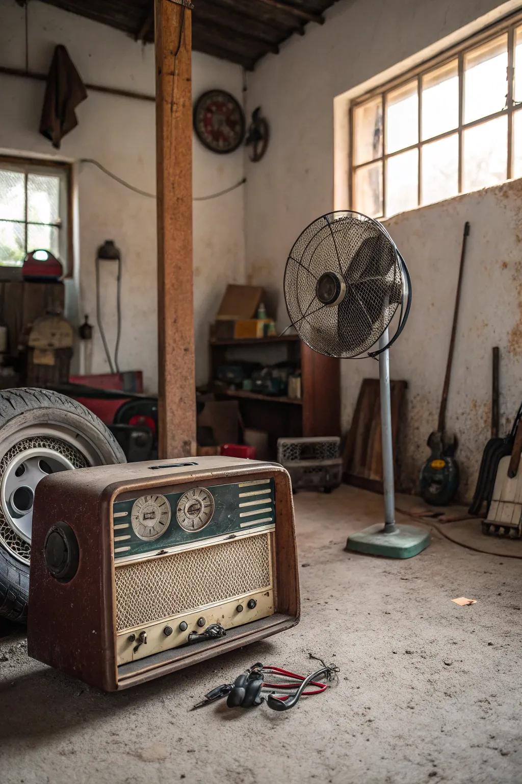 Vintage appliances add character and nostalgia.