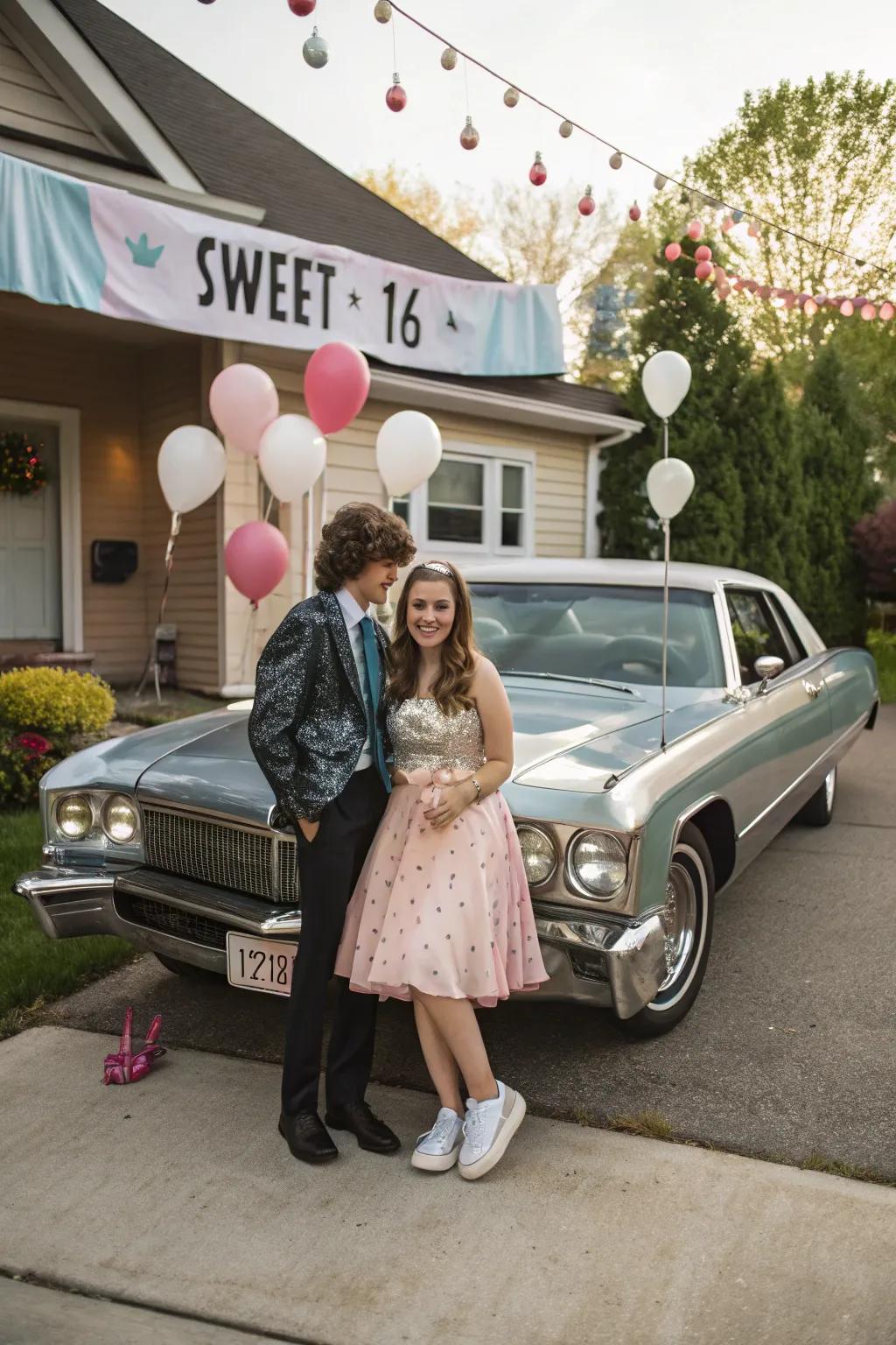 A stunning classic car providing a memorable photo backdrop.