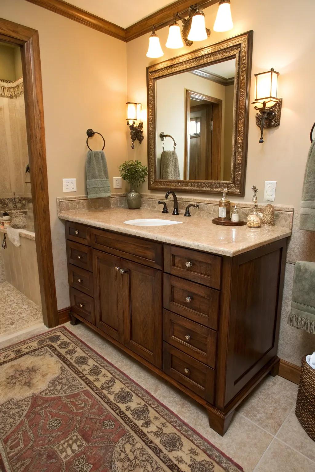 Soft, rounded edges create a welcoming and elegant bathroom atmosphere.