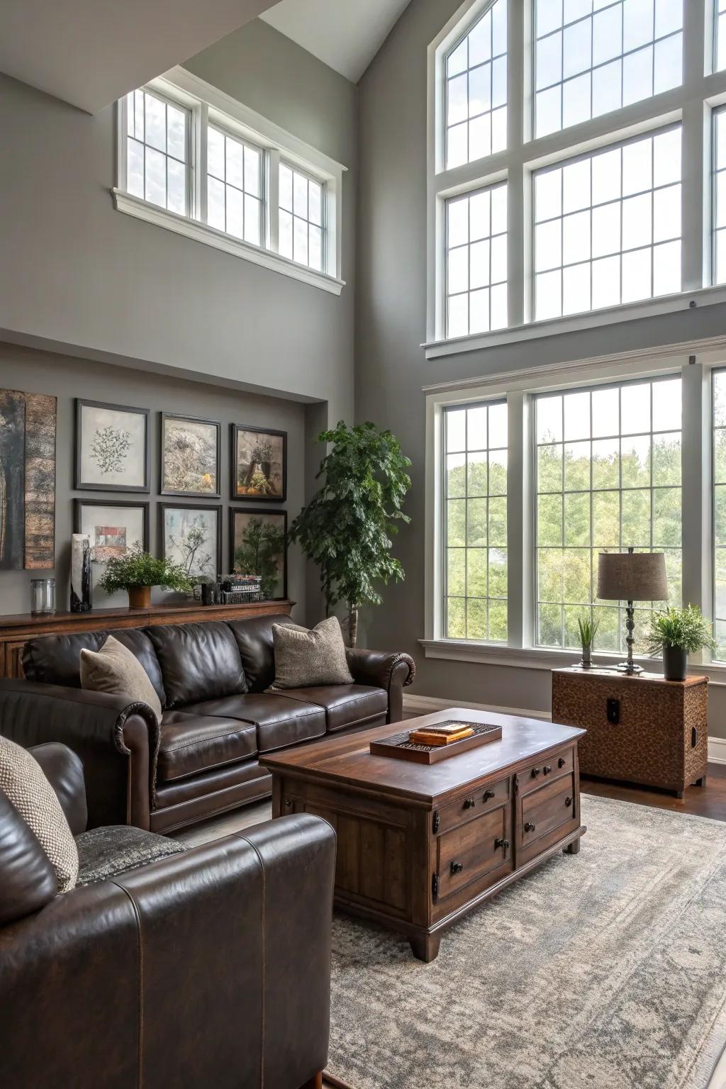 Natural light enhances the warmth and openness of your living room.