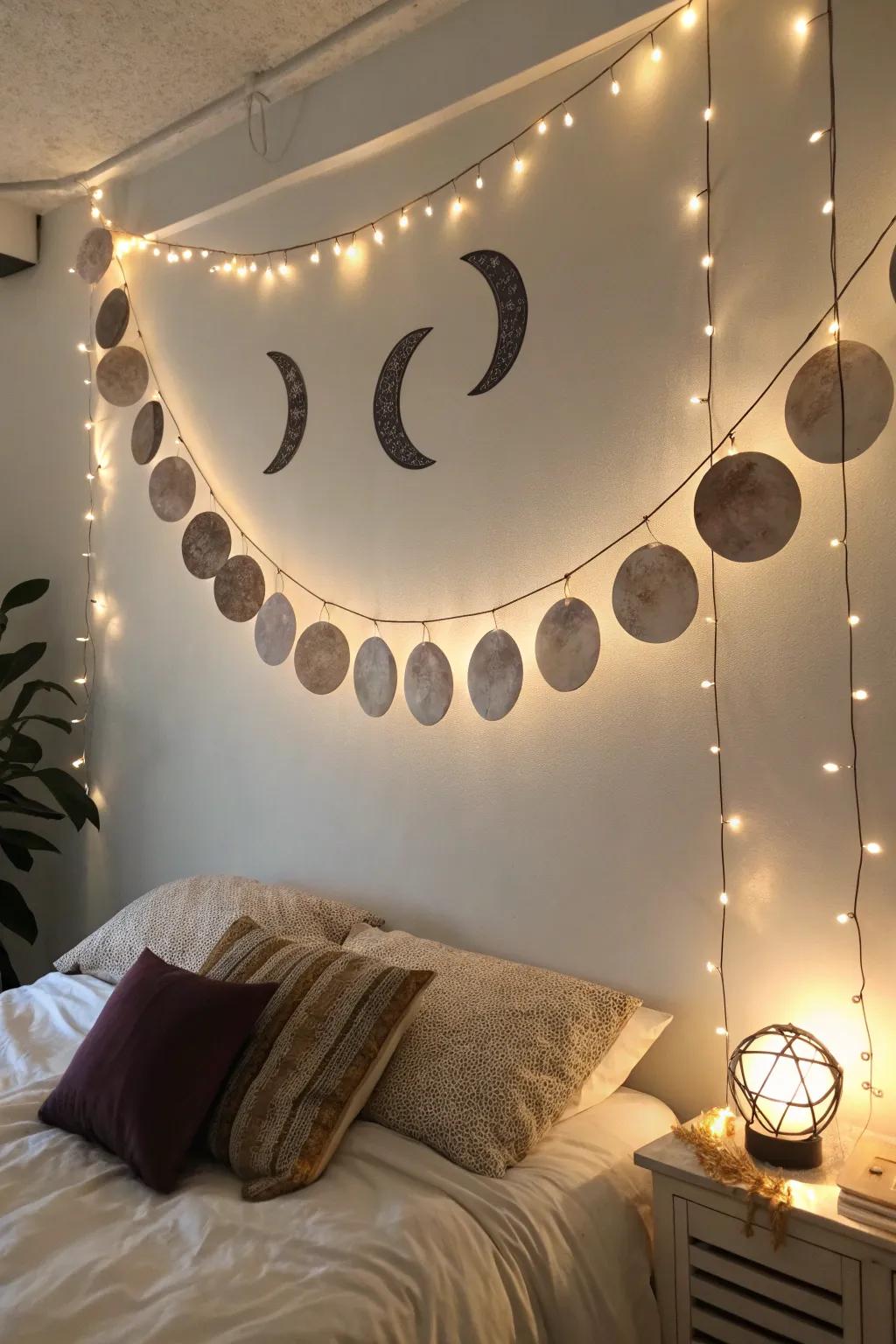 Moon phase decor for a celestial touch.